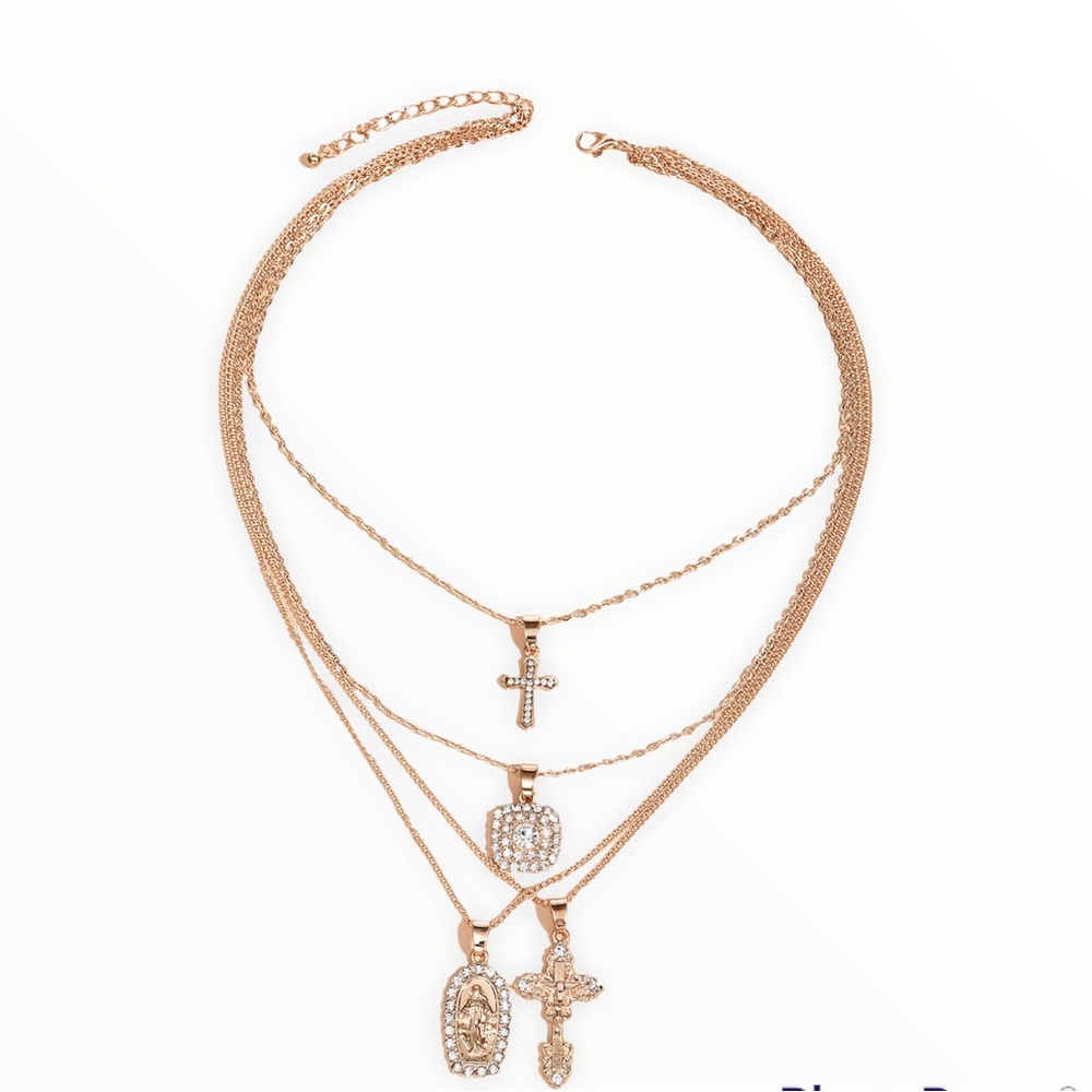 Fashion layered cross necklace-trendy fashion